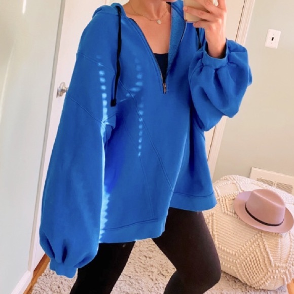 Free People Tops - Free people Oversized Quarter Zip Hoodie